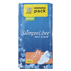 TOALLAS SIEMPRE LIBRE FIT CON ALAS 16U