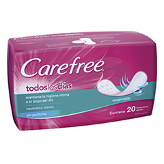 Protectores Diarios Carefree Respirable  S/ Perfume  x 20 Unidades