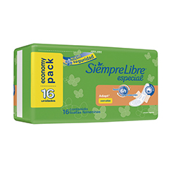 T. Siempre Libre Especial Adap  C/ Alas  x 16 u