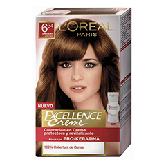 Coloracion Tono 6.34 Rubio Oscuro Dorado Cobrizo Loreal Excellence Creme 70 Ml