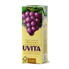 VINO UVITA TINTO DULCE CAJA 1 LT