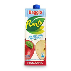 Jugo Sin Azucar Manzana Baggio Pronto 1 Lt