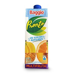 Jugo Natural Sin Azucar Multifrutal Baggio Pronto 1 Lt