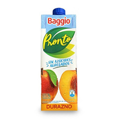 JUGO BAGGIO DURAZNO SIN AZUCAR X 1L