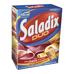 Galletitas Saladix Dúo Jamón Y Queso  X 80 Gr