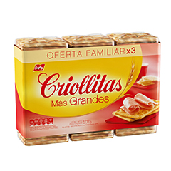 Galletitas Criollitas De Agua Más Grandes Tripack X 160 Gr