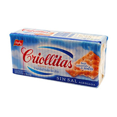 GALLETITAS CRIOLLITAS SIN SAL 169G