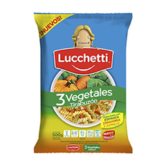 Fideos Lucchetti Tirabuzón 3 Vegetales x 500 Gr.