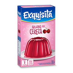 Polvo Para Preparar Gelatina Cereza Vitaminas Y Zinc Exquisita 40 Gr
