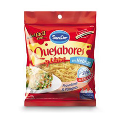 Queso En Hebras Sancor Quesabores Provolone y Pategrás x 150 Gr.