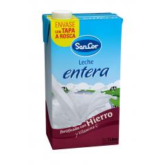 LECHE SANCOR ENT. C/HIERRO L/V X 1LT TAMBOS