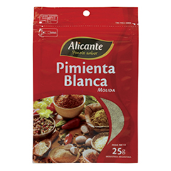 Pimienta Blanca Molida Alicante x 25 Gr.