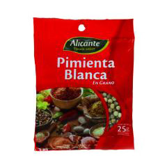Pimienta Blanca Alicante En Grano x 25 Gr.