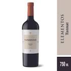 Vino fino tinto Elementos tannat x 750 ml.