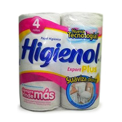 PAPEL HIGIENICO HIGIENOL SIMPLE HOJA EXPORT PLUS 4X30 MT