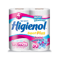 HIGIENOL EXPORT PLUS PAPEL HIGIENICO S/O 4x30M