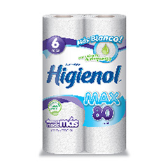 PAPEL HIGIENICO HIGIENOL MAX PLUS 6X80 MT