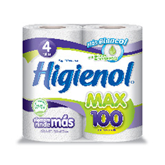 PAPEL HIGIENICO HIGIENOL MAX PLUS 4X100 MT