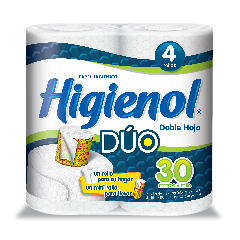 PAPEL HIG.HIGIENOL DUO D/H 4 X 30MT