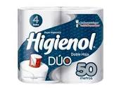 PAPEL HIGIENICO DUO DOBLE HOJA X 4 50 MT