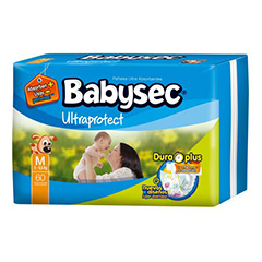 PAÑALES BABYSEC ULTRA HIPERPACK MED. 60 UN
