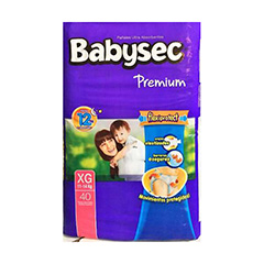 Pañales Babysec Premium Xg X40Un