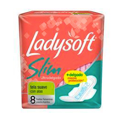 Toallas Femeninas Utra Slim Con Alas Ladysoft 8 Un