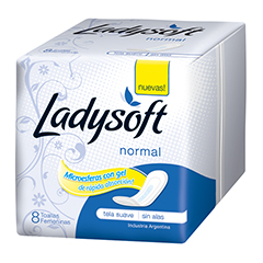 TOALLAS  LADYSOFT NORMAL SUAVE S.ALAS 8 UN