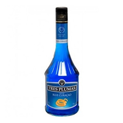 Licor Blue Curacao Tres Plumas x 750_unidad