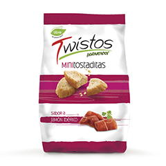 Tostaditas de Harina de Trigo Jamon Twistos 180 Gr