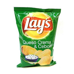 PAPAS FR/LAYS QUESO/CEBO/76 GR