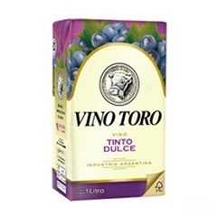 VINO TORO TINTO DULCE CAJA 1 LT