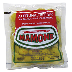 Aceitunas Verdes Mamone Descarozadas 80 Grs