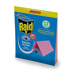 RAID PAPEL INSECTICIDA DE RAPIDA ACCION 12HOJAS