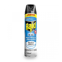 Aerosol Mata Moscas, Mosquitos Y Zancudos Raid Sin Olor X 360Ml