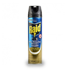 Aerosol Mata Moscas, Mosquitos Y Zancudos Raid Doble Acción X 360Ml