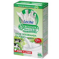 LECHE EN POLVO LA SERENISIMA DESCREMADA CAJA 400G