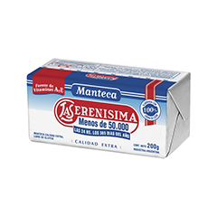 MANTECA LA SERENISIMA VIT.A Y E 200 GR