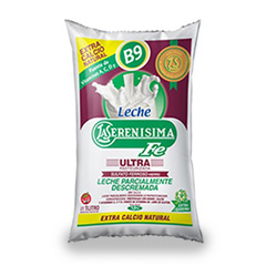 LECHE LA SERENISIMA DESCREMADA HIERRO FE SACHEL B9 1 LT