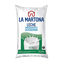 Leche Ultra Parcialmete Descremada La Martona 1 Lt