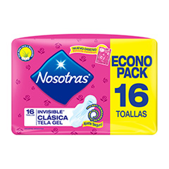 Toallitas Femeninas Nosotras Clásica Tela Gel  x 16 u.