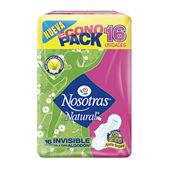 Toallitas Femeninas Nosotras Invisible c/ Manzanilla x 16 Unidades