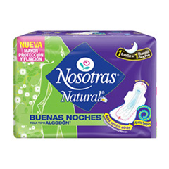 Toallitas Femeninas Nosotras Natural Buenas Noches x 14u