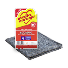 Trapo De Piso Media Naranja Gris x 1 Unidad