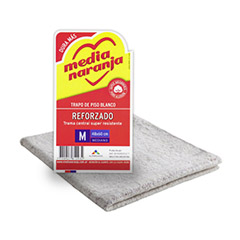 Trapo De Piso Media Naranja Blanco x 1 Unidad