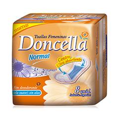 Toallita Femenina Gel Anatomicas Doncella Pocket 8 Un