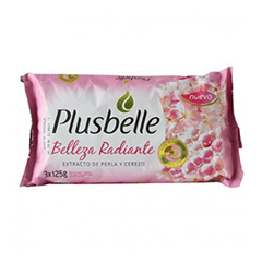 Jabon De Tocador Belleza Radiante Plusbelle Pack 3 Un 375 Gr