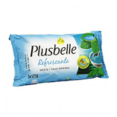 JABON TOCADOR PLUSBELLE REFRESCANTE 3X125 GR