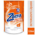   Detergente Liquido Zorro Evolution Doypack 720 Cc 