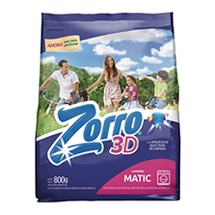 Jabon En Polvo Zorro Baja Espuma Biocristales plus 800Gr